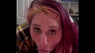 Whore is paid to let an granddad to take a huge load on her face after being fucked