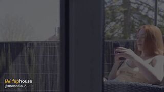 BBC in Her Butt & Cum in Her Mouth on the Balcony