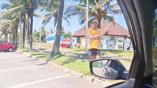 Half-naked married woman goes out into the street seeking information from strangers!