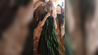 Halloween Suit Up: Green N Black Striped Costume