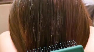 This Natural Remedy Will Strengthen Your HAIR! Ejaculation on Hair. Brushing Cum Into Hair.
