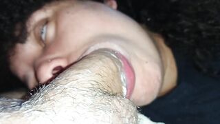 BOTTOM VIEW POV: Eager Mouth Skill Session Until Overflowing Cum Finish?????