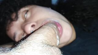 BOTTOM VIEW POV: Eager Mouth Skill Session Until Overflowing Cum Finish?????
