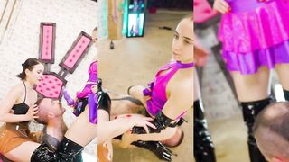 first Time Slave Serves two Dominas – Boot Licking and Flogging
