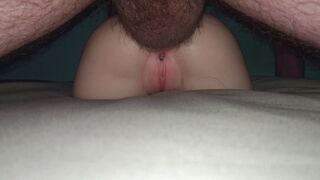 Filling up my new toy solo hunk spunk flow pocket pussy creampie