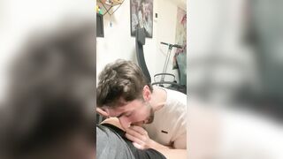 sucking my latin friend dong and making him cum