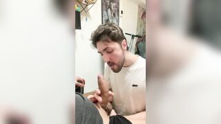 sucking my latin friend dong and making him cum