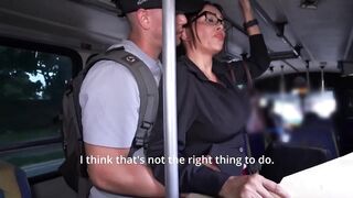 The teacher has risky sex with her student on the bus 2