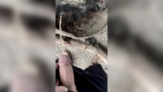 The boy plays firefighter with his hose - public jerking off ✊?