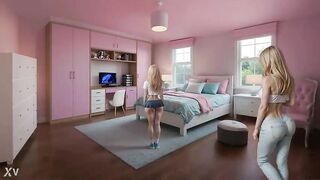 Sleepover surprise: Julia meets a midnight visitor this hottie can't explain (AI animation, 18 )