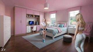 Sleepover surprise: Julia meets a midnight visitor this hottie can't explain (AI animation, 18 )