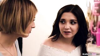 Lesbian Kristen Scott helps her virgin teen stepsis Sia Lust who craves to have sex at prom.The brunette lesbo undresses her nude then licks her pussy.