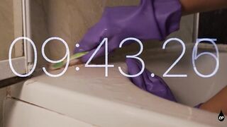 Maid Cleaning Against the Clock or Else a Spanking Awaits