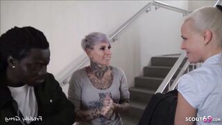 Lara Cumkitten and Cat Cox Biggest Schlong Fuck at Public Stairs