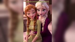 Anna is enjoying big white cock FROZEN disney sex