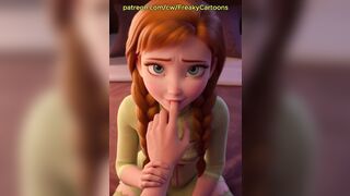 Anna is enjoying big white cock FROZEN disney sex