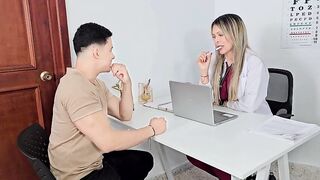 A lustful doctor has sex with her young patient