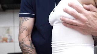 Food delivery ends in a wild anal session whilst my friend is away