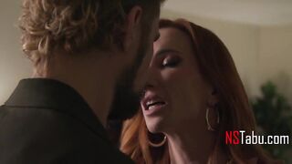 Redhead wife shared by husband with their hunk friend
