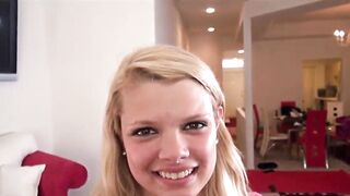 Horny teen little taylor sucking on dick