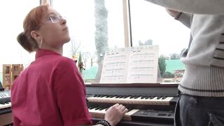 Outstanding small redhead student whore gets deep sodomized