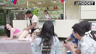 We Get Watched by a Crowd Filming Our Standing Sex in Public