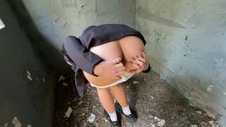 "Please not in the Cunt, I've a boyfriend" A cute student paid with her anus for the travel