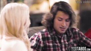 Big bazookas chubby MILF step mother lets her stepson fuck her to convince him