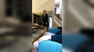 Sex Tape 46 - Christmas Blow job-job in His Morning Coffee Chair
