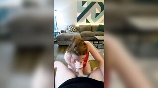 Sex Tape 46 - Christmas Blow job-job in His Morning Coffee Chair