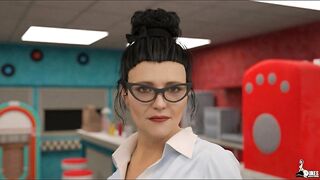 Curvy Older Waitress Invites her Boss home for some sleepover sex