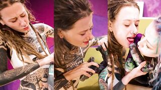 Tattooed Rock Girls Go Wild with Massive Toys