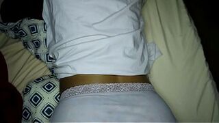 Big-assed stepsister with her panties pushed to the side. Homemade porn.
