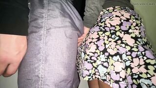 Risky! Big-assed Woman Touching a Stranger's Wang.