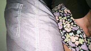 Risky! Big-assed Woman Touching a Stranger's Wang.