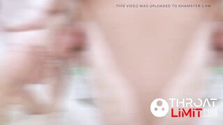 Jessie Ames stares deep throat double moist