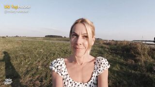 Dirty Bikini Golden-haired Wench Caught and Banged Raw by the River