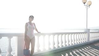 One-piece transparent swimsuit