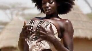 Black ebony horny lovely young african hawt nigerian teen raw sex screwed by an old elderly man in public farm village to pay her debt [AI Generated]