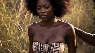Black ebony horny lovely young african hawt nigerian teen raw sex screwed by an old elderly man in public farm village to pay her debt [AI Generated]