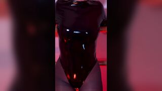 Latex pantyhose feet legs golden-haired MILF