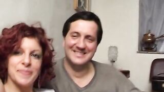 Nasty amateur italian doxy with big bazookas takes a admirable dick