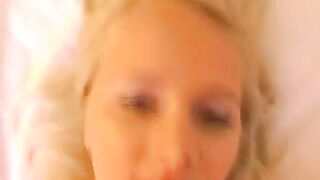 Cute Golden-haired Teen Got Big Load on Her Cute Face
