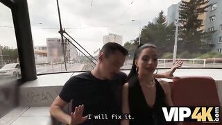 VIP4K. A Pickup on Public Transportation and Sex with a Gorgeous Cutie