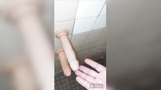 two dildos and a tongue in my bathroom