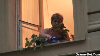 60 years old granny swallows big shlong
