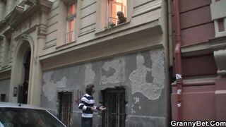 60 years old granny swallows big shlong