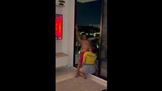 cheating fellatio with city view