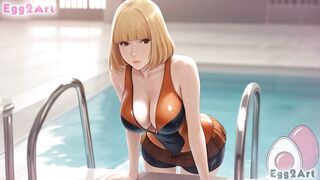 Prison School manga - Hana Midorikawa big tits swimsuit blow job fun anime By Egg 2 Art
