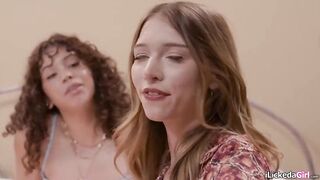 Laura Bentley caught her lesbian stepdaughter Myra Moans and her girlfriend Nico Luva fucking.The milf joins in,facesits the teen and eats their pussy